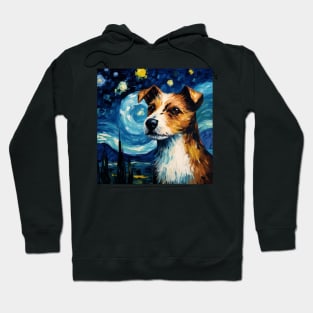 Jack Russell terrier painted in Vincent Van Gogh style Hoodie